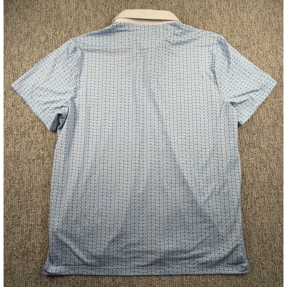 Good Good Golf Polo Mens 3XL Blue Monogram Print Performance Short Sleeve Shirt - Picture 5 of 7